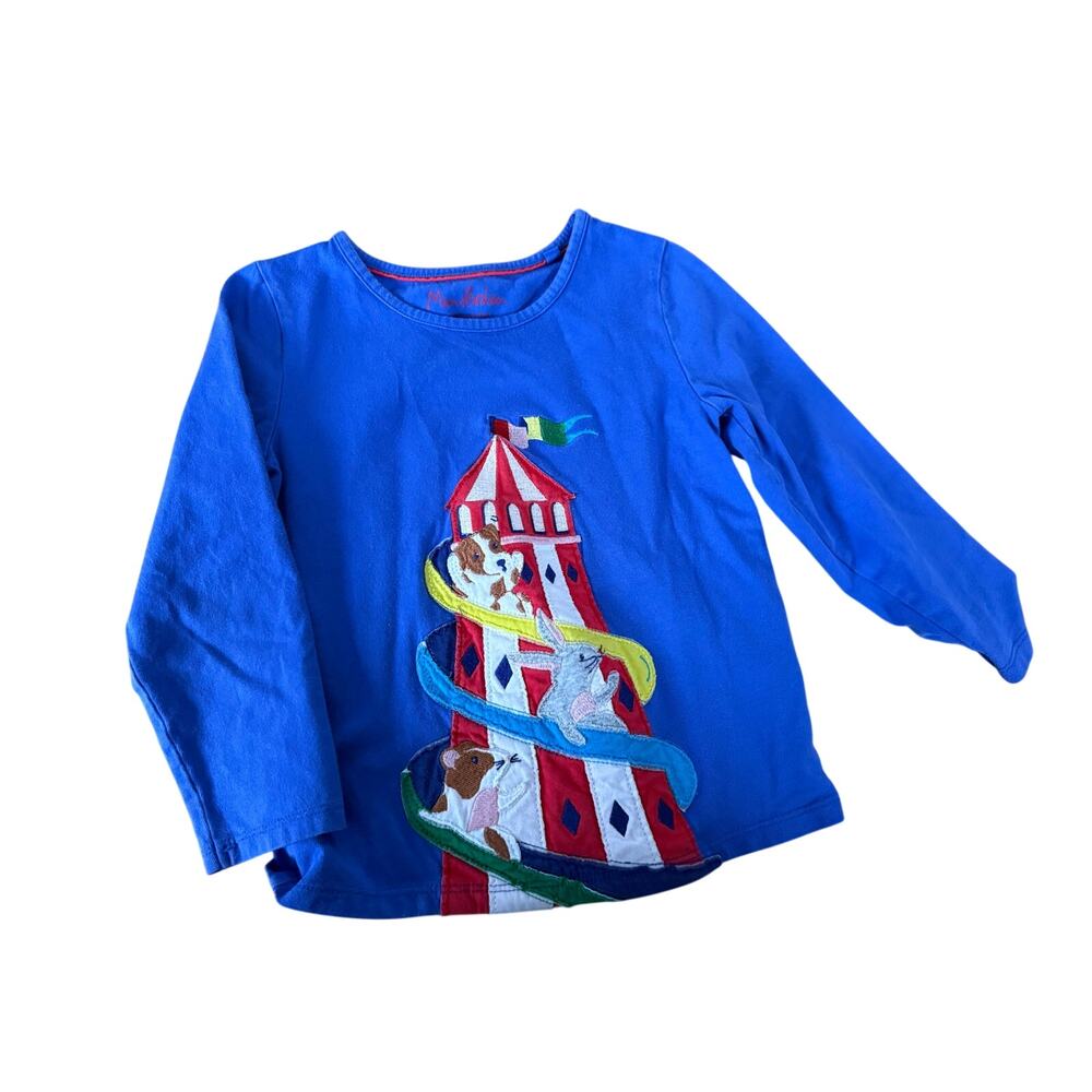 Mini Boden long sleeve‎ animal appliqué top